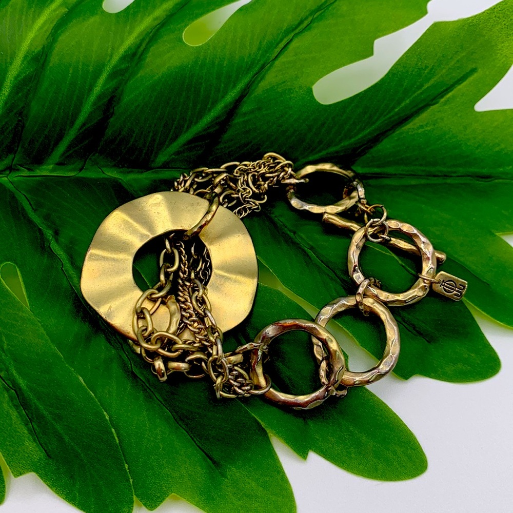Gold Metal Toggle Bracelet